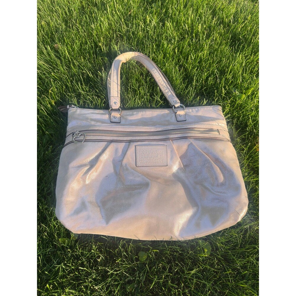 Coach Poppy Gold Metallic Bag F20441 AS IS